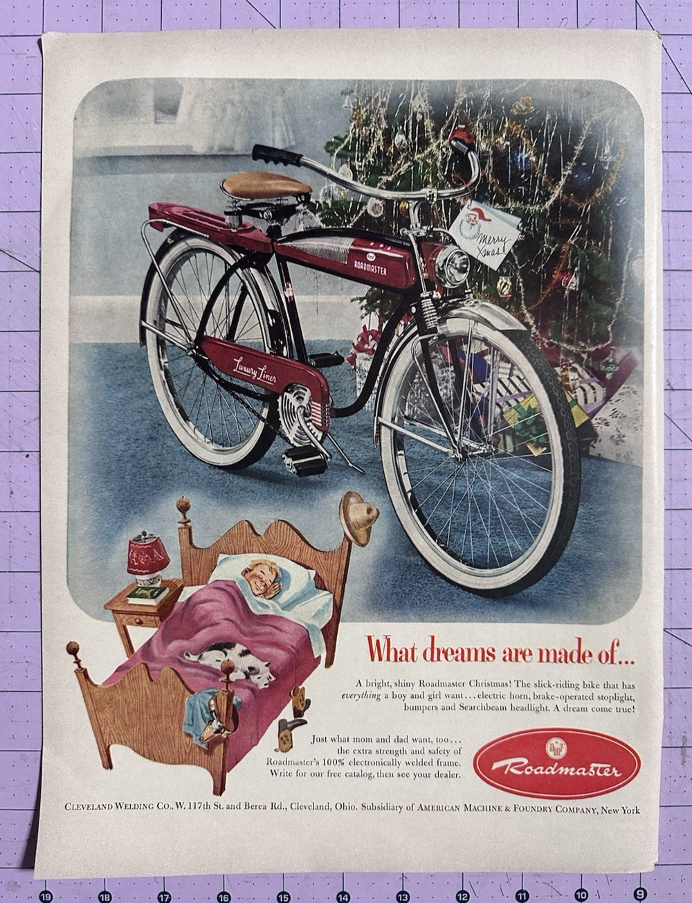 1952 Roadmaster What Dreams Are Made Of A Roadmaster Christmas! Print Ad
